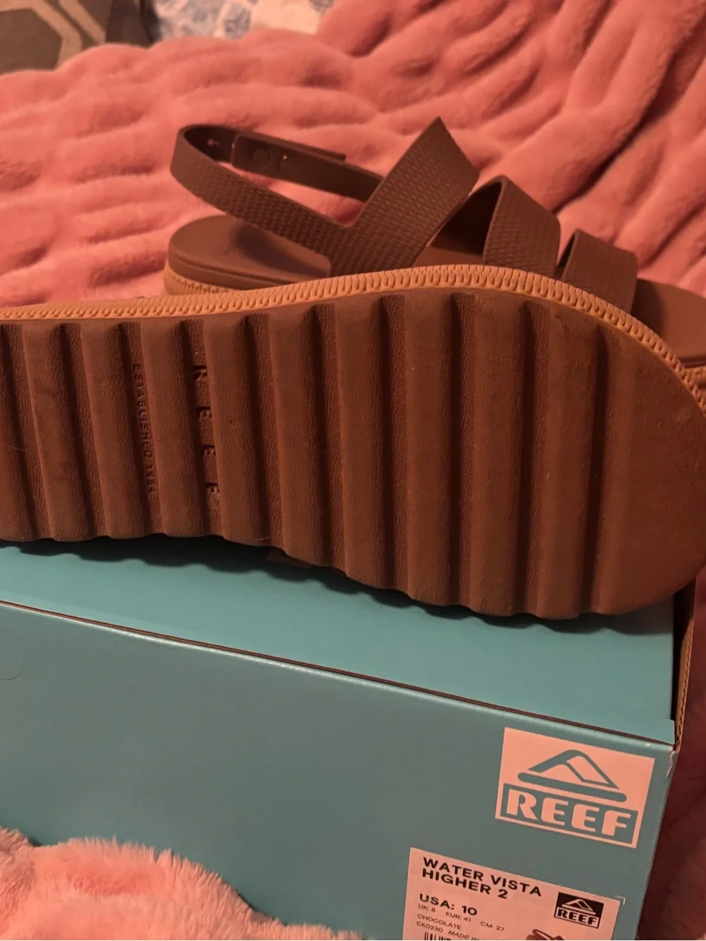 Reef Brown and Tan Platform Slingback Sandal